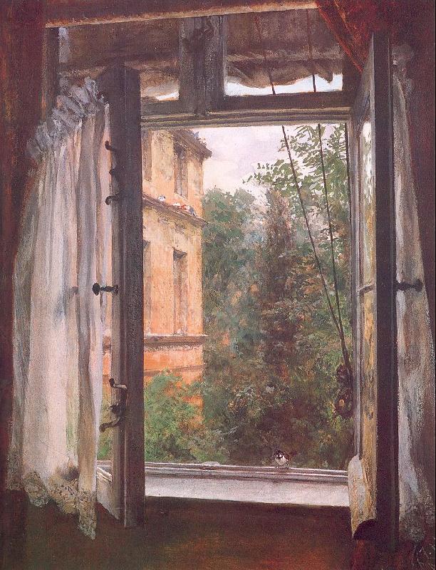 Adolph von Menzel View from a Window in the Marienstrasse oil painting image
